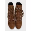 Suede ankle boots with heels and laces