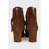 Suede ankle boots with heels and laces