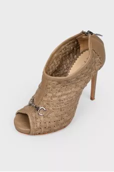 Open toe ankle boots