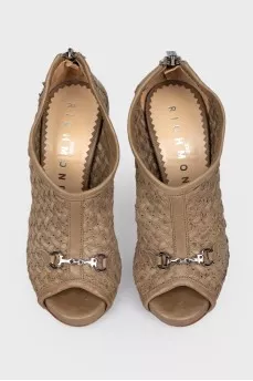 Open toe ankle boots