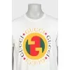 Men's straight-cut T-shirt with a signature print