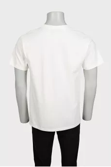 Men's straight-cut T-shirt with a signature print
