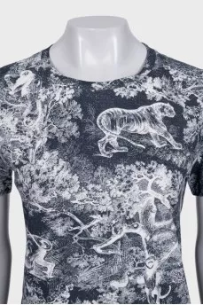 Blue printed T-shirt