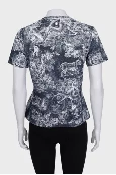 Blue printed T-shirt