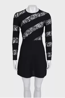 Dress with black lace inserts