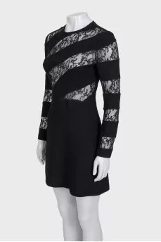 Dress with black lace inserts