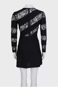 Dress with black lace inserts