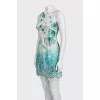 Silk dress with blue print