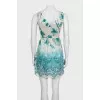 Silk dress with blue print