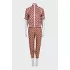 Silk suit with stripes in a signature print