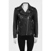 Leather jacket with side lacing