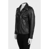 Leather jacket with side lacing