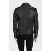 Leather jacket with side lacing