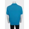 Men's blue polo shirt with a pattern