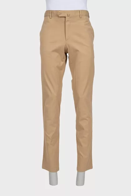 Men's brown straight-leg trousers