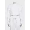White tracksuit with a cropped jacket