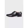 Men's black leather lace-up shoes