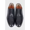 Men's black leather lace-up shoes