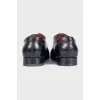 Men's black leather lace-up shoes