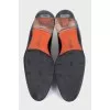 Men's black leather lace-up shoes