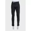 Men's black jeans with print