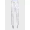 Men's white striped trousers