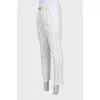Men's white striped trousers