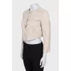 Beige cropped button-down jacket