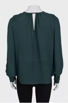 Green silk blouse