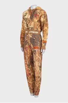Printed tracksuit consisting of a cropped hoodie and trousers
