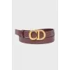 Burgundy leather belt