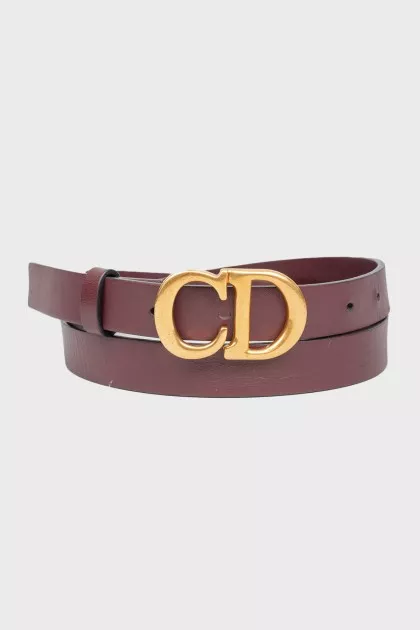 Burgundy leather belt