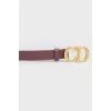 Burgundy leather belt