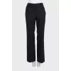 Straight-leg wool trousers with a mid-rise