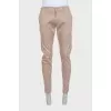 Men's beige straight-leg trousers