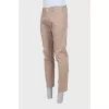 Men's beige straight-leg trousers