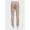 Men's beige straight-leg trousers