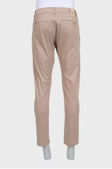 Men's beige straight-leg trousers