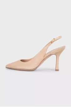 Beige slingbacks with heels