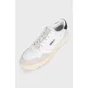 Men's white leather sneakers