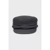 Black textile cap