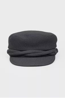 Black textile cap
