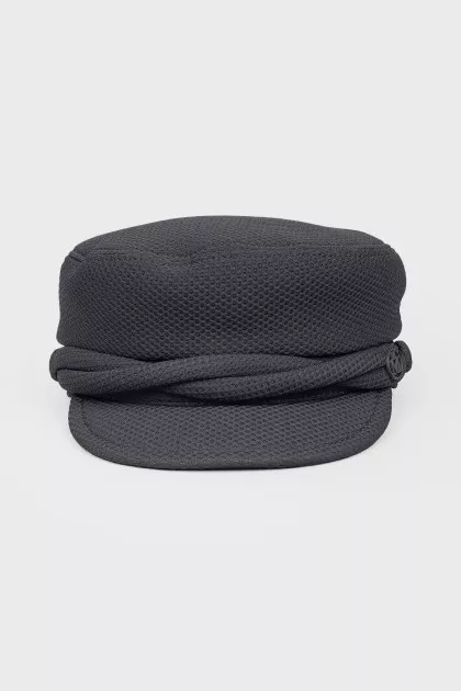 Black textile cap