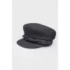 Black textile cap