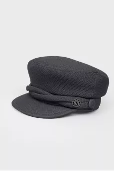 Black textile cap