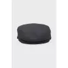Black textile cap