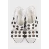 White leather sandals with decor