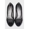 Suede shoes with a conical heel