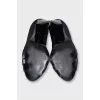 Suede shoes with a conical heel