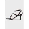 Patent leather heeled sandals